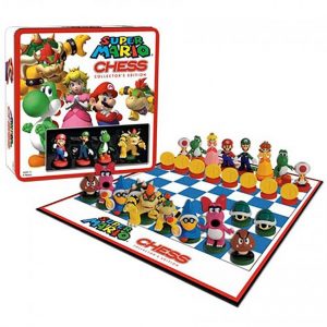 Super Mario Collectors Edition Chess, med spelpjäser från Mario-spelen