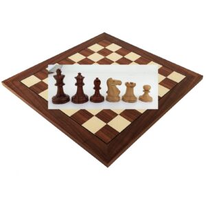 Komplett Schack set Mozart367S Pjäser i Rosen trä Lackade Kungens höjd 8 cm Bräde Valnöt 44x44cm