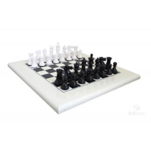 Komplett Schackset Mozart 035A 40x40 cm Kungens höjd 7,6cm, Schackbräde 40x40cm Vit/Svart