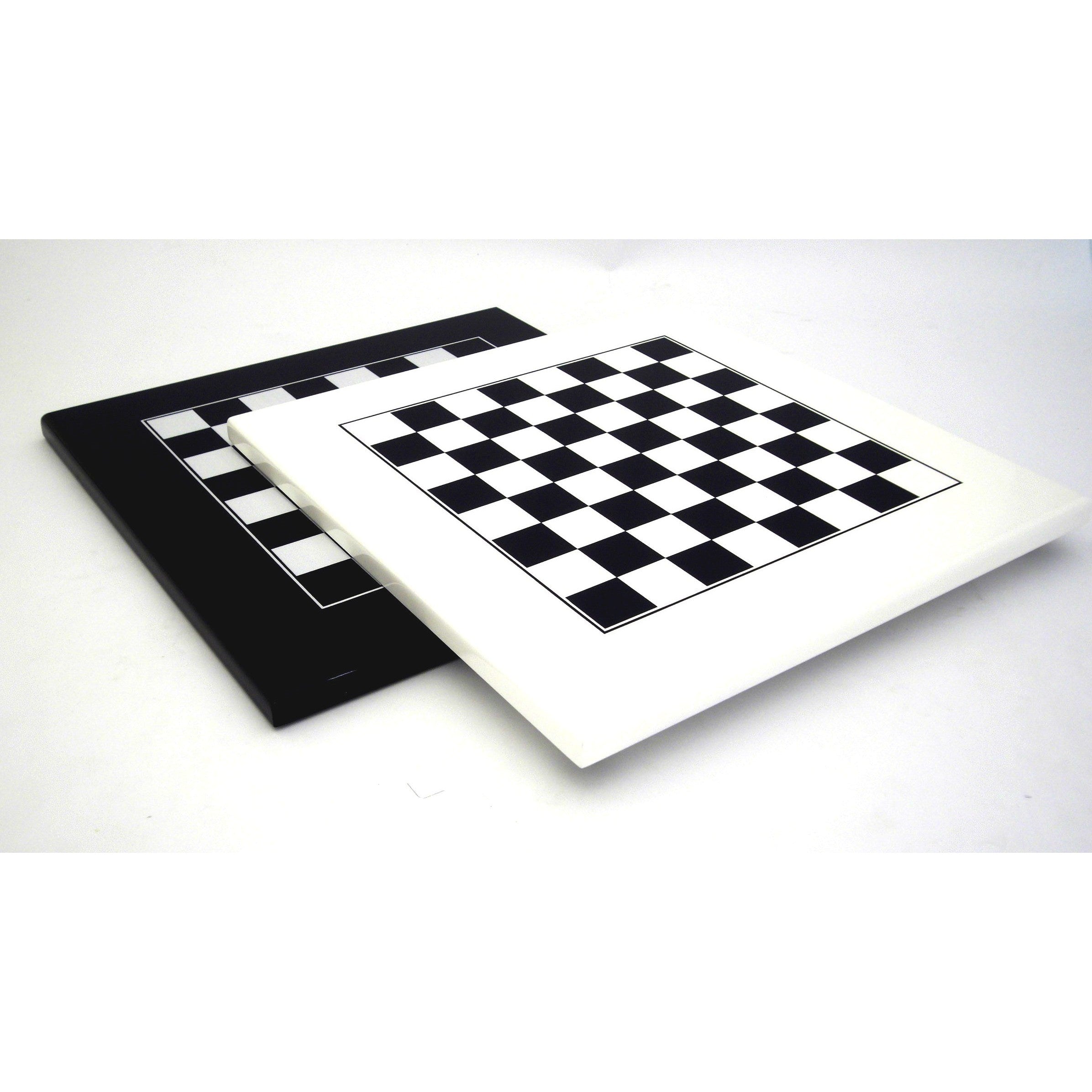 Schackbräde 40x40 cm vit lackerad trä med handinläggningar