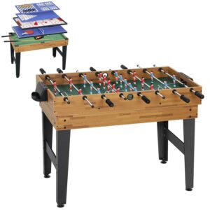 13-i-1 spelbord, fotboll, schack, biljard, valnöts-MDF