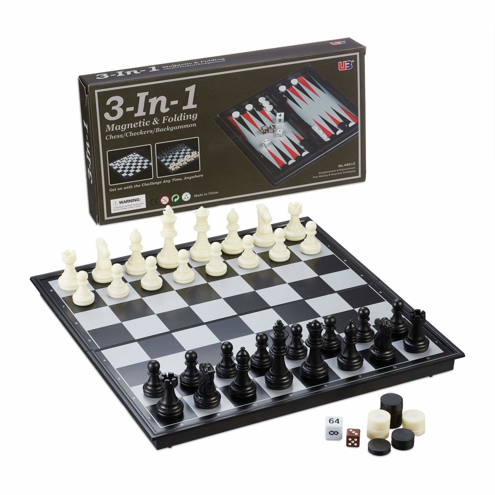 3-i-1 magnetiskt schackset