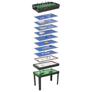 vidaXL Multi-spelbord 15-i-1 121x61x82 cm svart