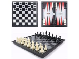 Schack 3-i-1 magnetisk klassisk 25x25 cm WKGRA-6 17899